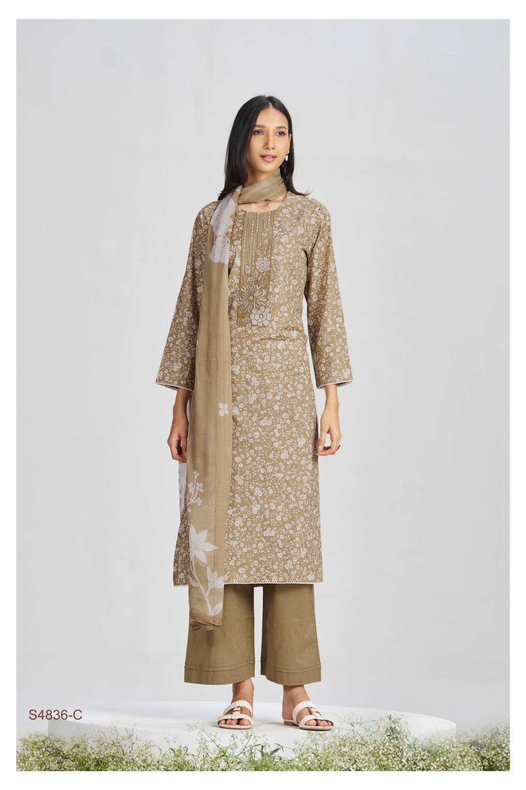 FALIHA 4836 By GANGA FASHION Stylish Beautiful Colourful COTTON Dresses At Wholesale Price